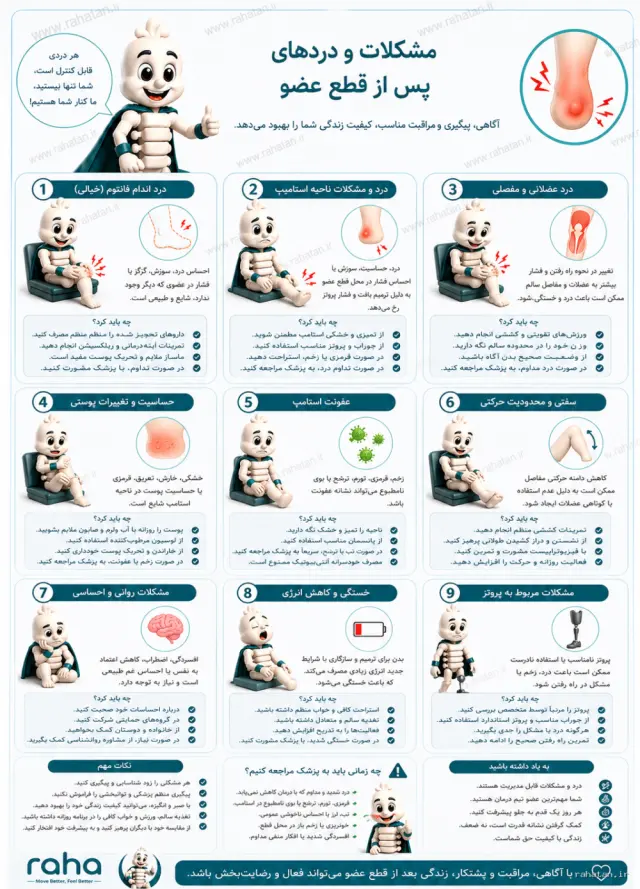مشکلات و دردهای پس از قطع عضو