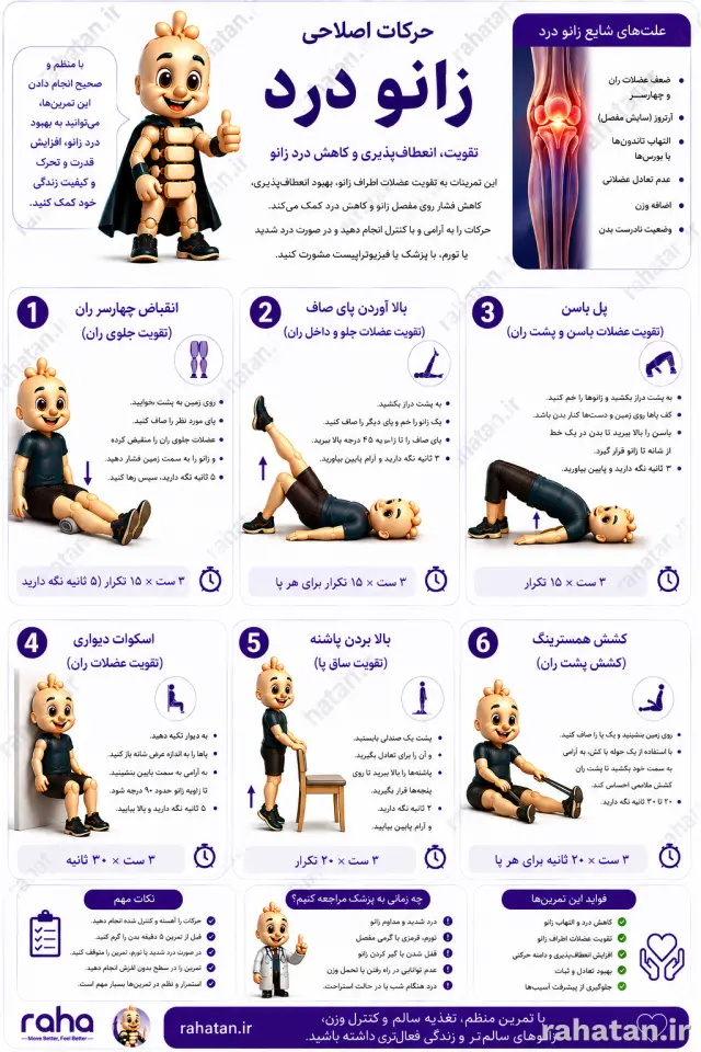 حرکات اصلاحی زانو درد